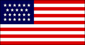 23 star flag of 1820 includes Alabama & Maine.