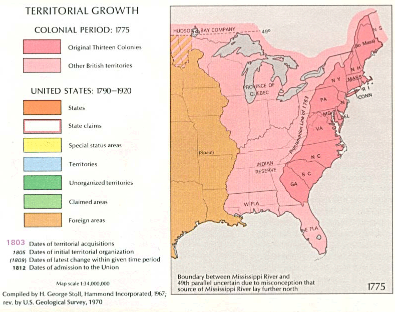 Usa Map 1775 